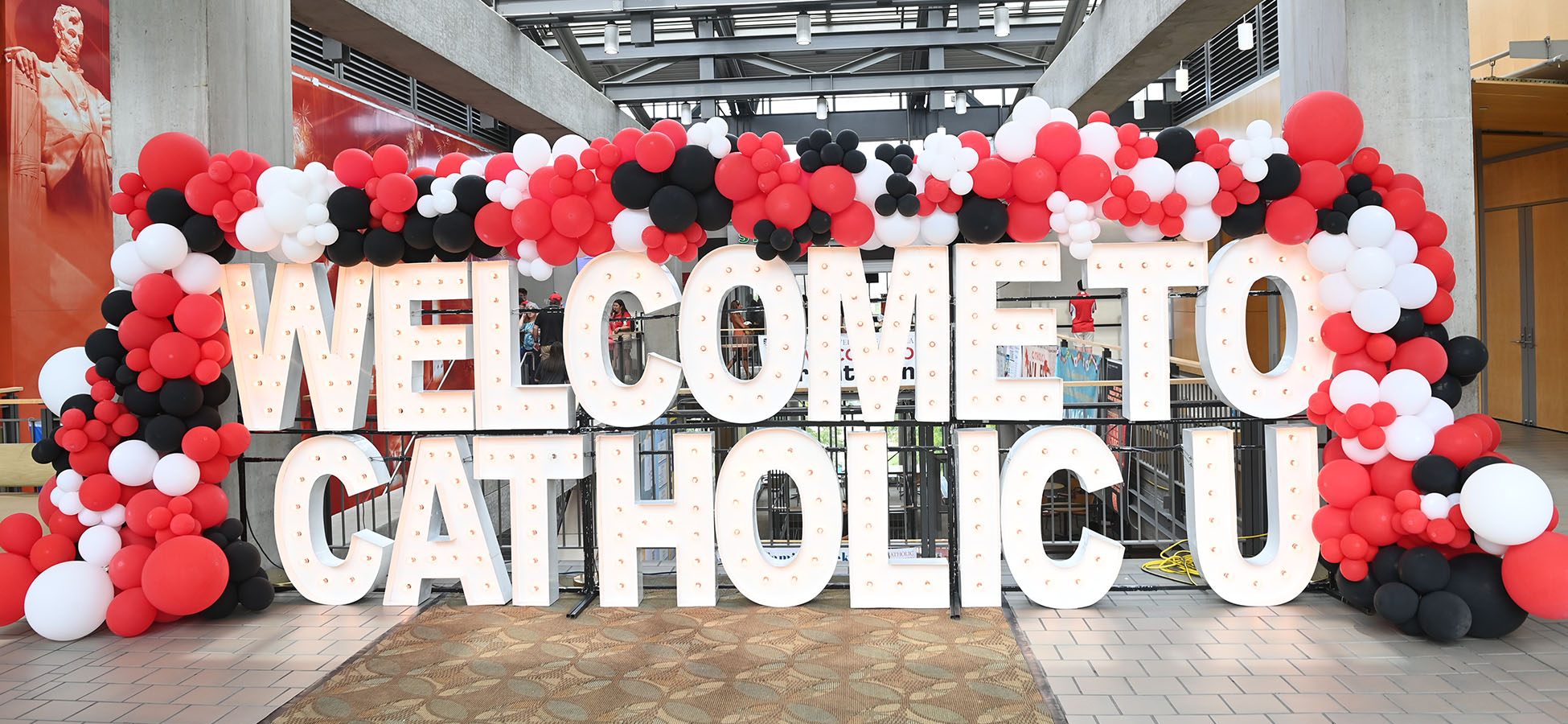 Welcome to CUA banner on campus.