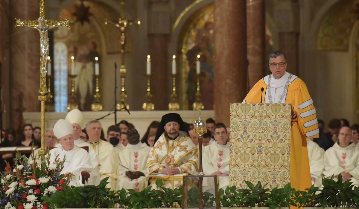 Dr. Peter Kilpatrick was formally installed as Catholic University&#8217;s sixteenth president on Friday, Nov. 11, at a Mass of Installation celebrated at the Basilica of the National Shrine of the Immaculate Conception.&#160;