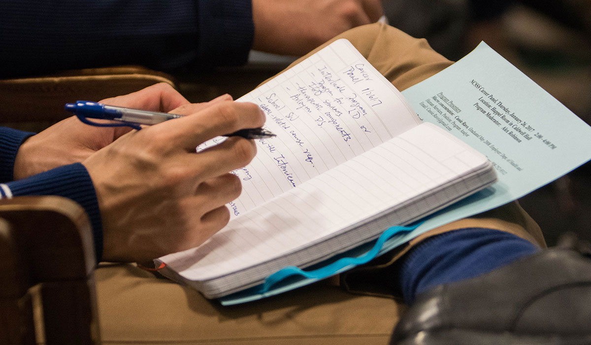 Person taking notes