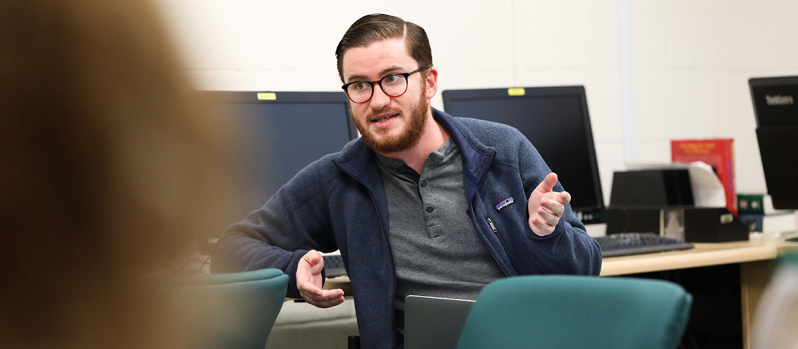 Person sitting at desk