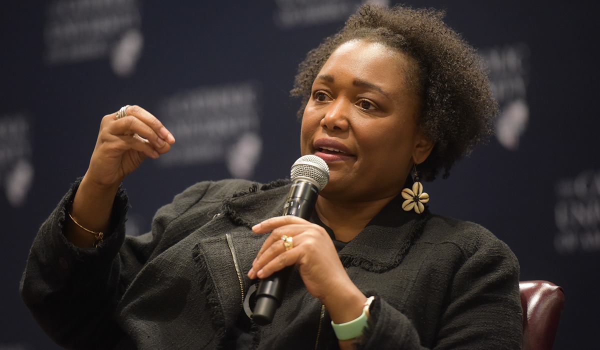 Gloria Purvis, an author, commentator, host and executive producer told a capacity crowd of students at Campus Ministry&#8217;s CUA on Tap, held Feb. 16, that Catholics have a critical role in defending life, religious liberty, and racial justice.