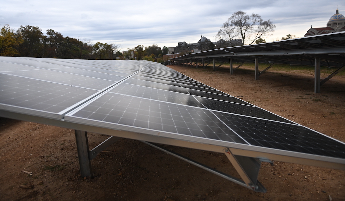 The new solar array is close to its debut on the West Campus. 