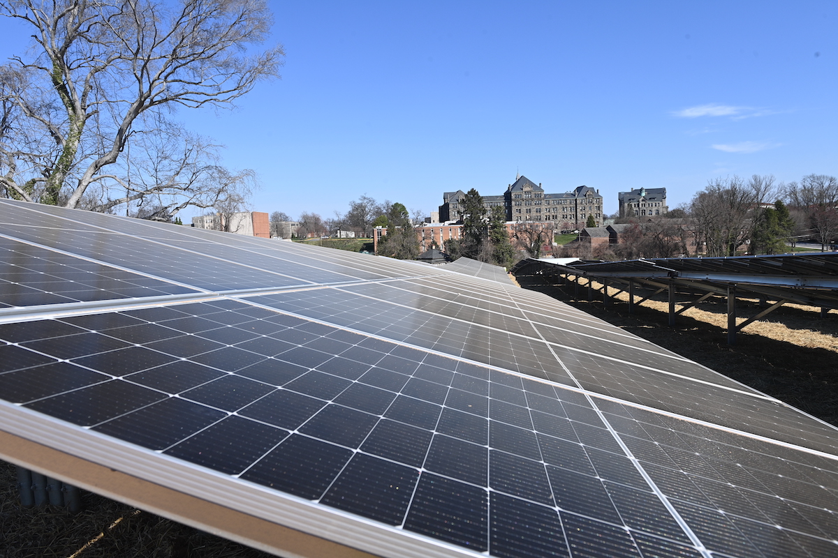 a close-up shot of a solar panel in the Solar Array 