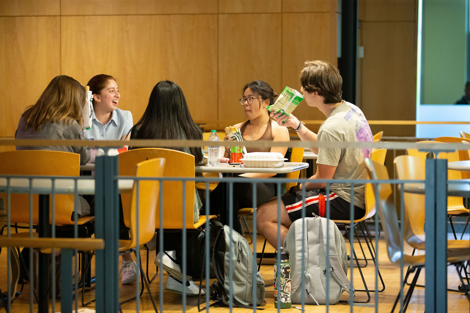 students enjoying a meal together