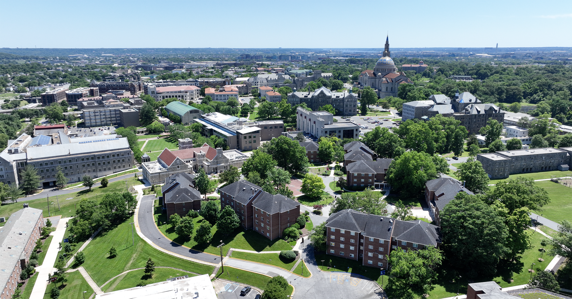 Panoramic photo of The Catholic University of America.