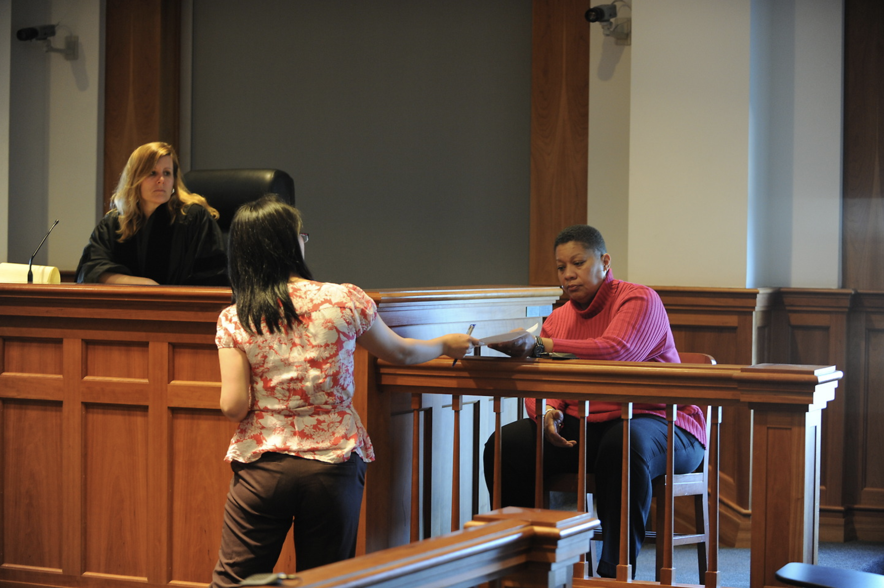 mock trial in a courtroom