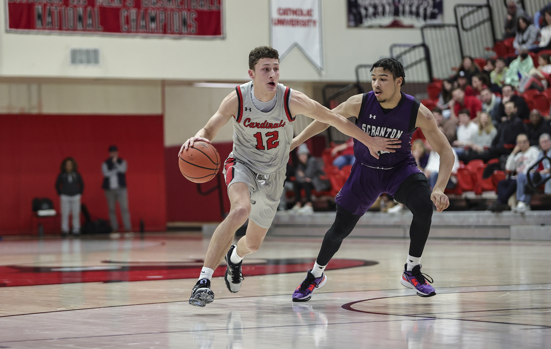 student playing for the men's basketball team