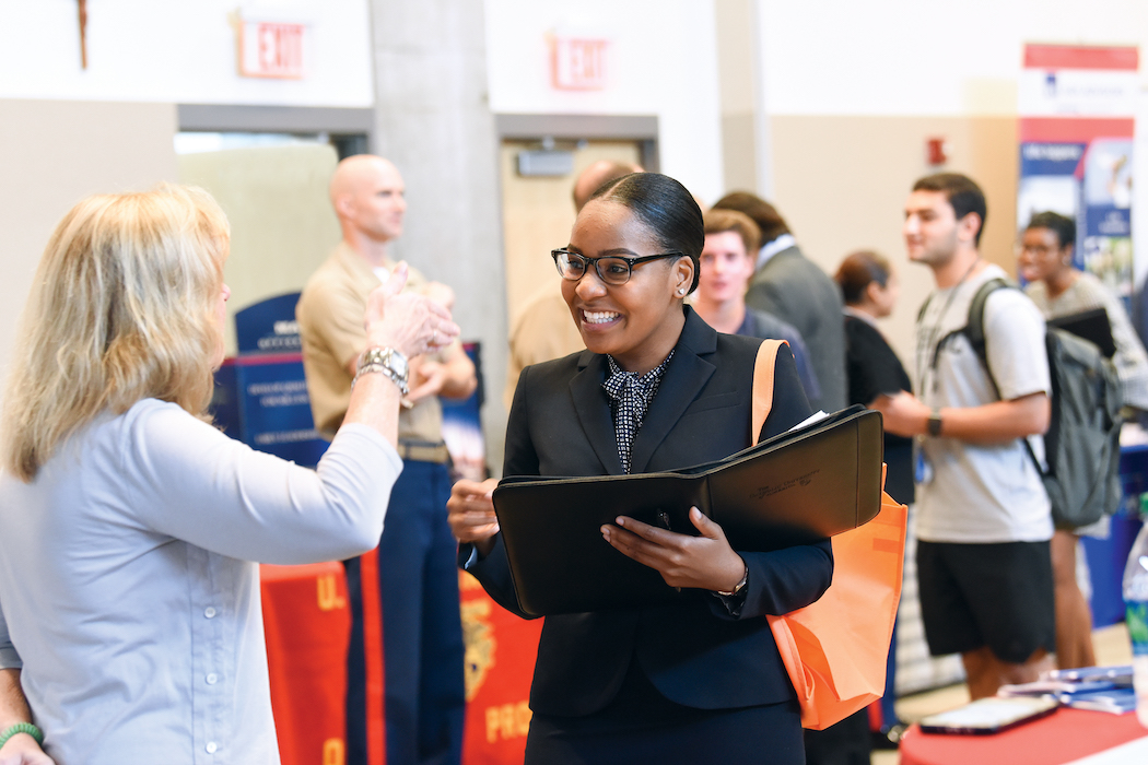 students at career fair