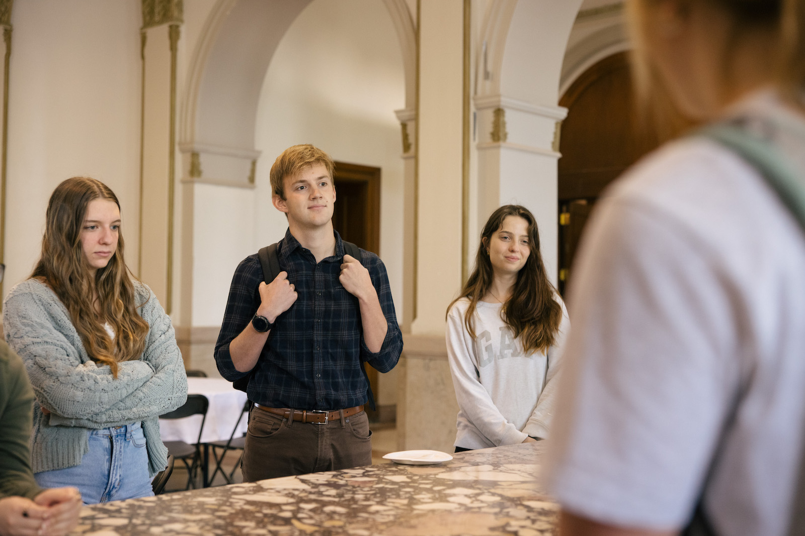 students listening attentively in class