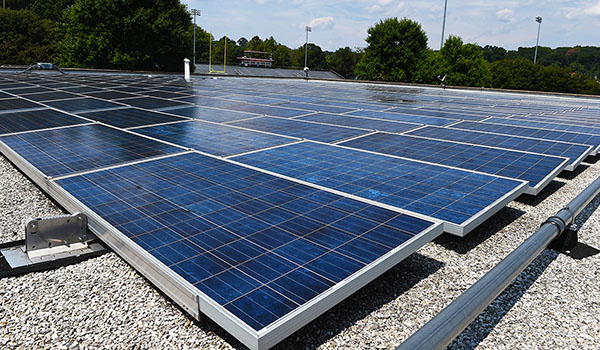 solar panels on campus