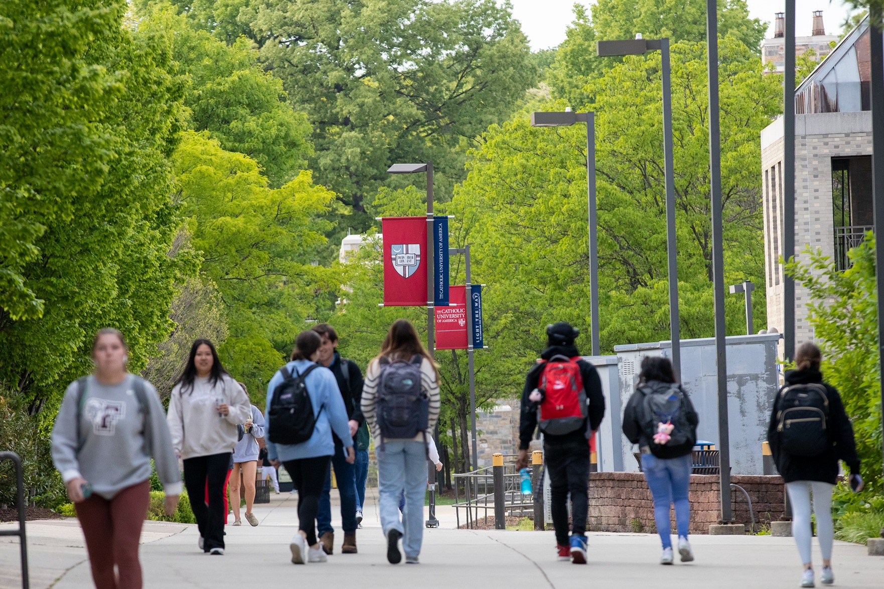 students walking between classes