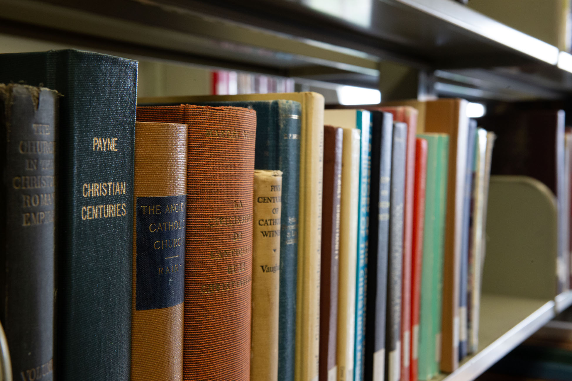 library books on a shelf