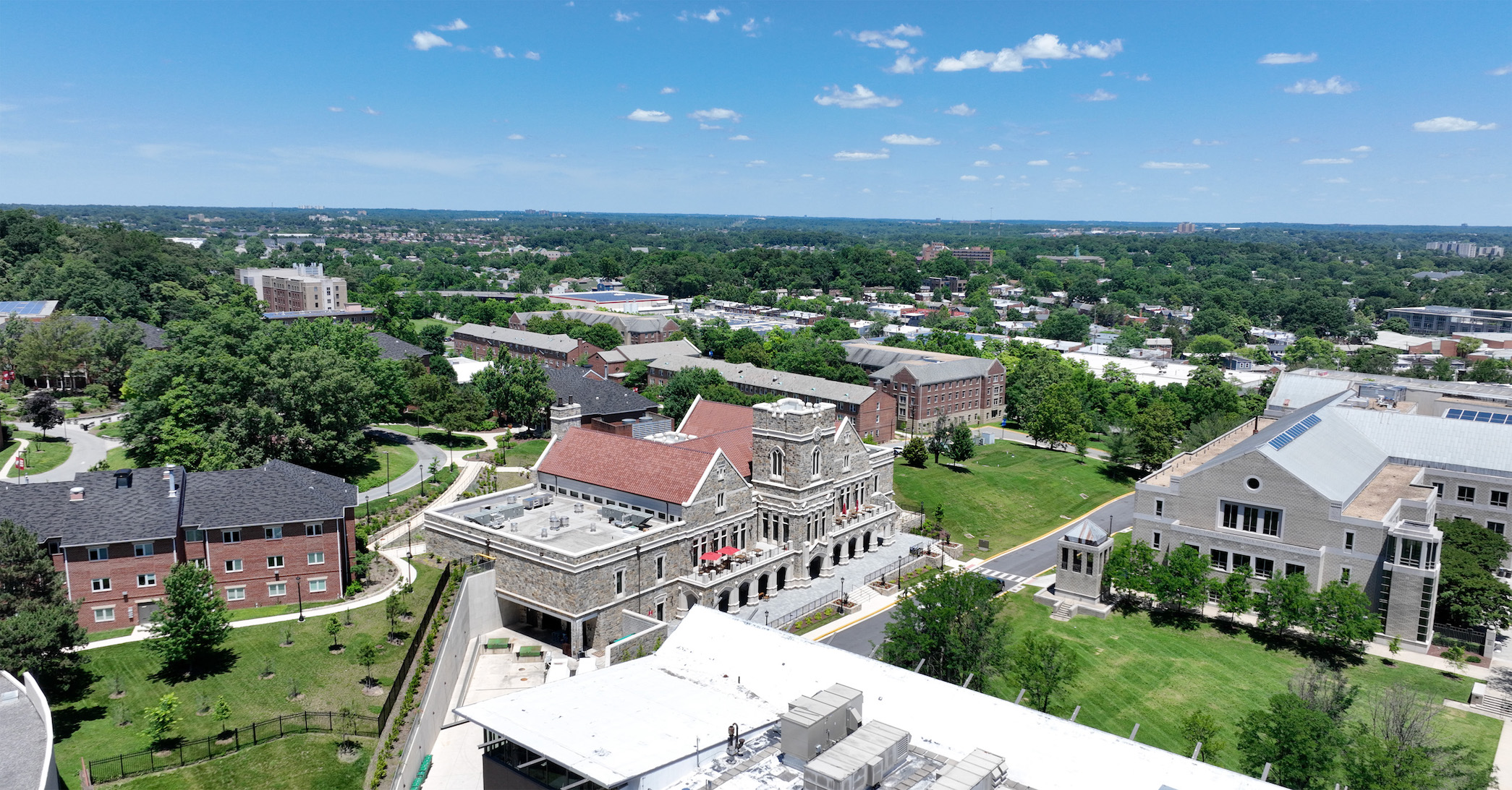 aerial view of Garvey hall