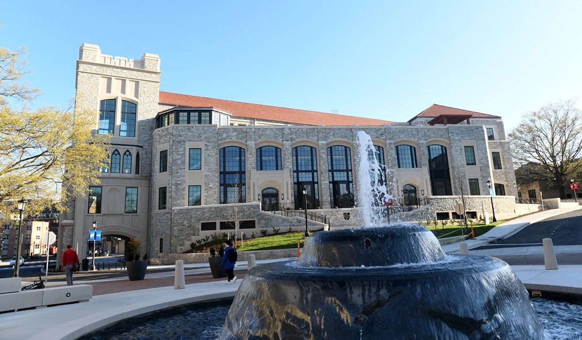 Nursing school building from the fountain square.