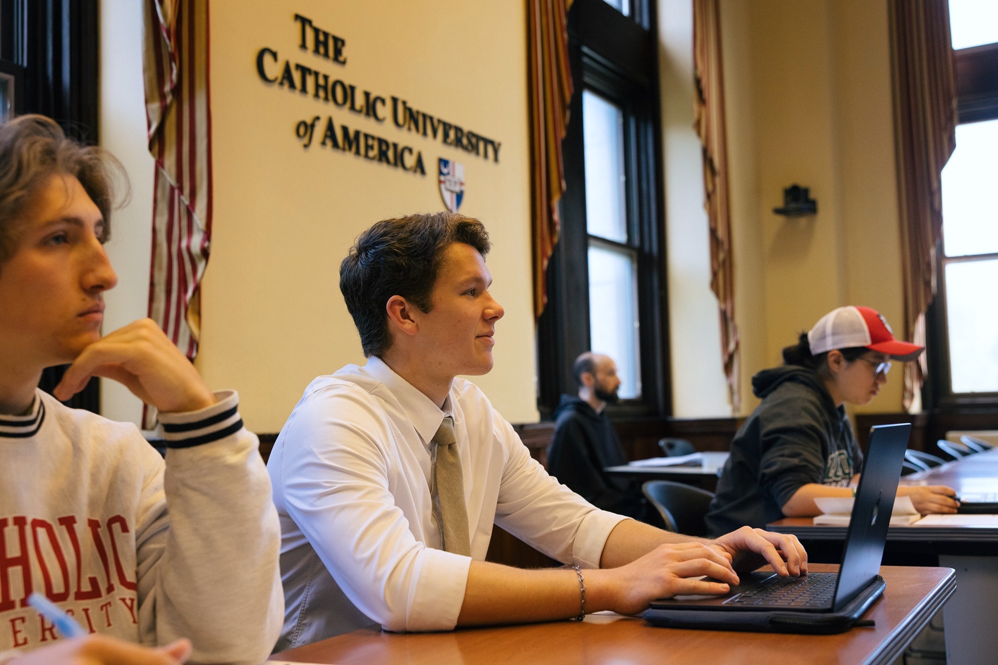 students paying attention in class