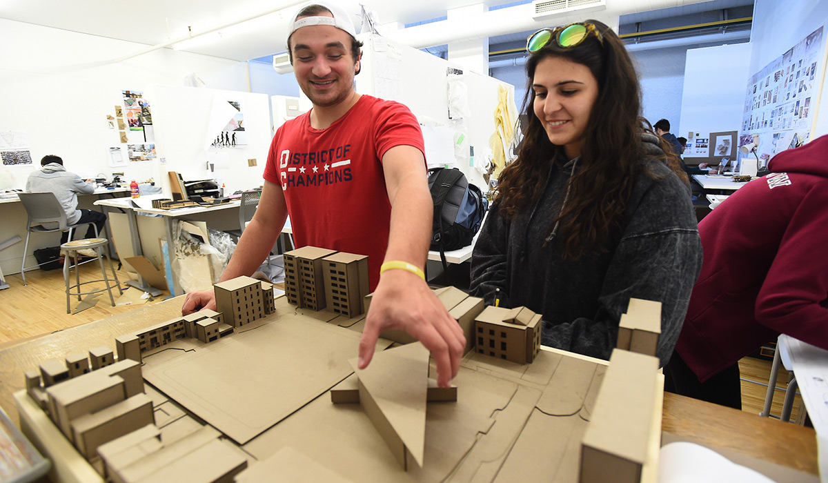 Students at work in the Architecture School.