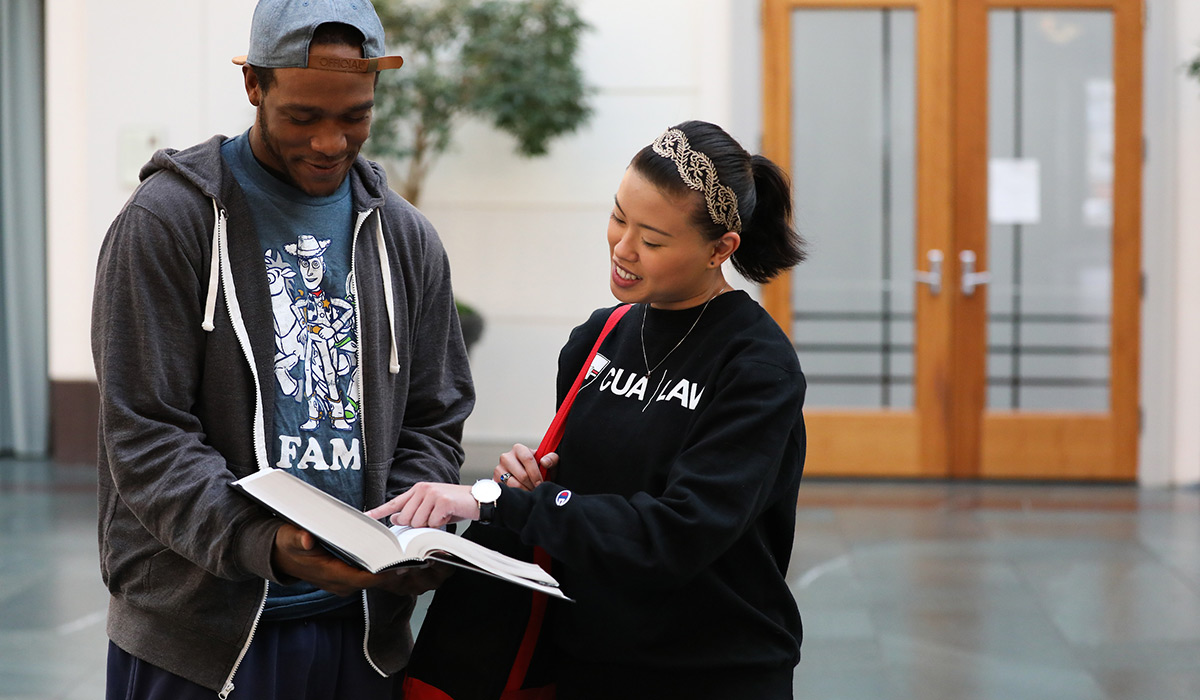 Students at work in the Columbus School of Law.