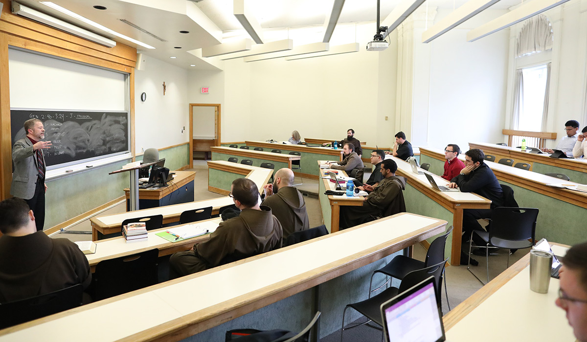 Students in class in the School of Theology & Religious Studies.