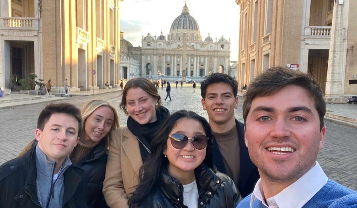 Business students studying abroad during the semester.