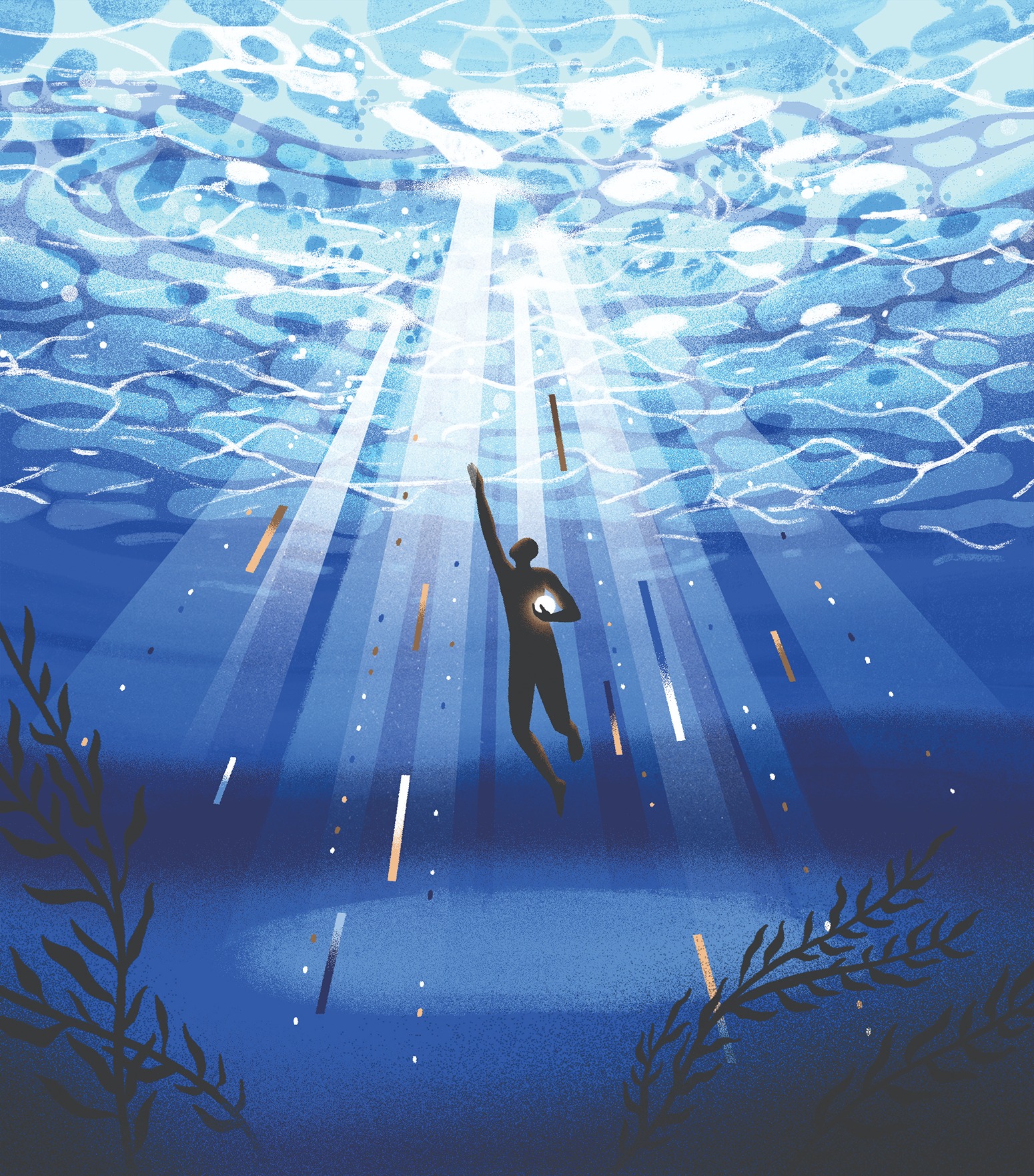 Underwater exploration scene