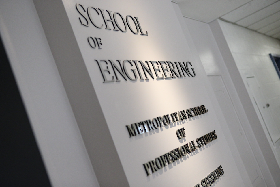 engineering sign inside school