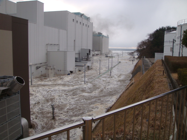 Fukushima Daini after the tsunami flooded the plant