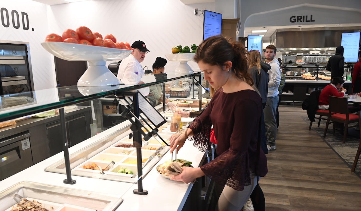  A student serves themselves in Garvey Hall