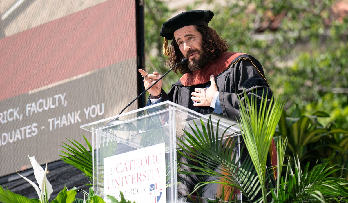 Speaker at a podium