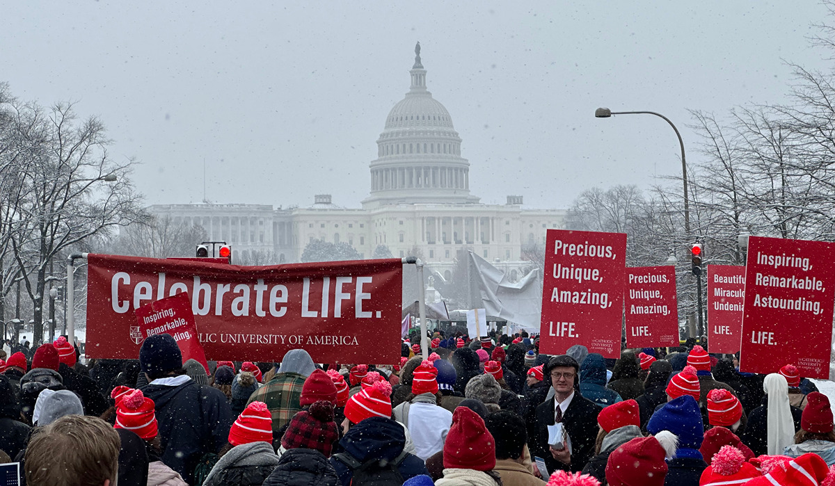 March for life participants in front of the capital