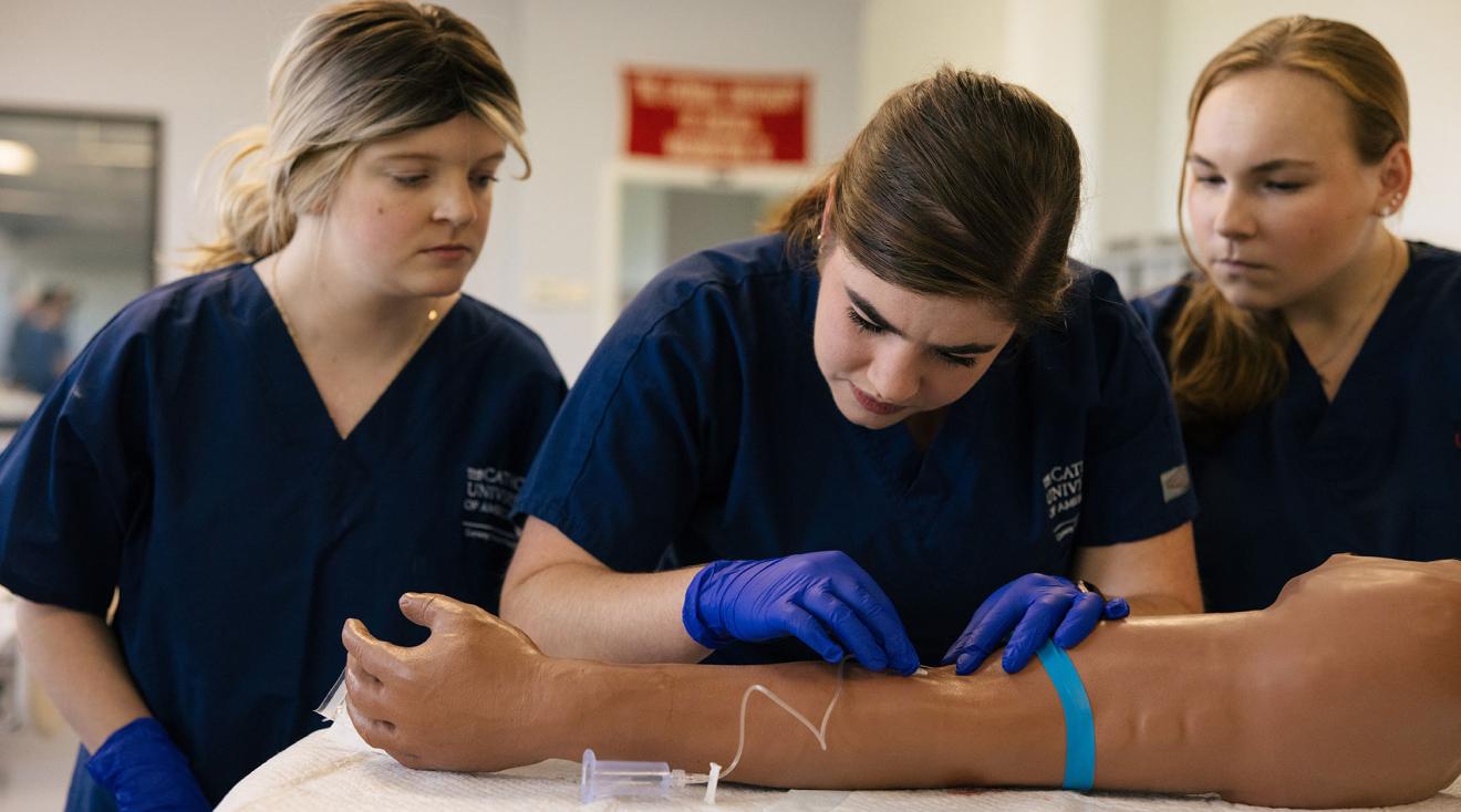 Nursing students at work