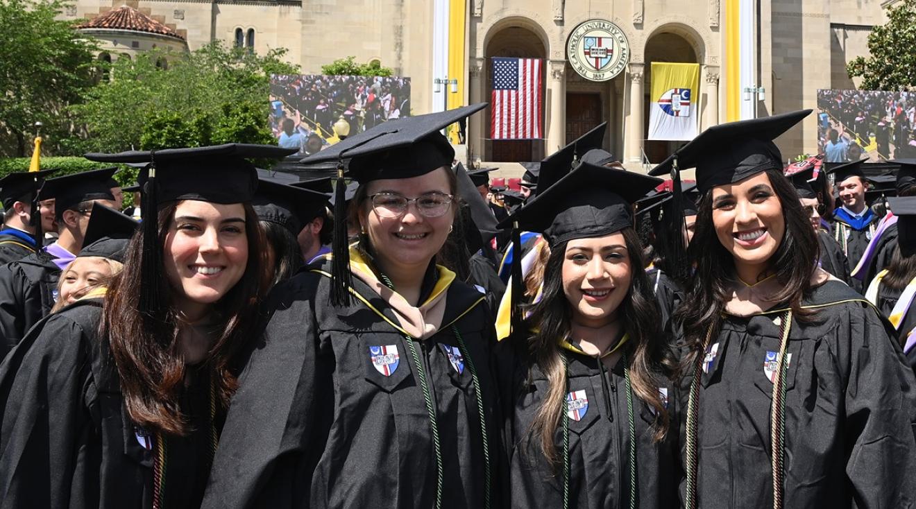 Students at Catholic University Commencement